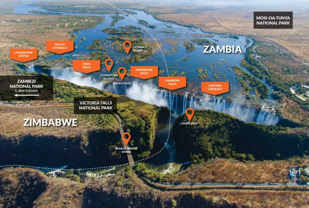 Οι Καταρράκτες της Βικτώριας στη Ζάμπια και στη Ζιμπάμπουε και η Υψηλότερη και πιο Επικίνδυνη Φυσική Πισίνα Υπερχείλισης στον Κόσμο, η Πισίνα του Διαβόλου 